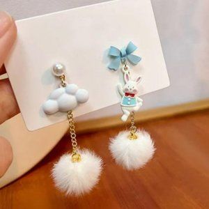 Korean Style Earrings "Bunny and cloud"🐰☁️